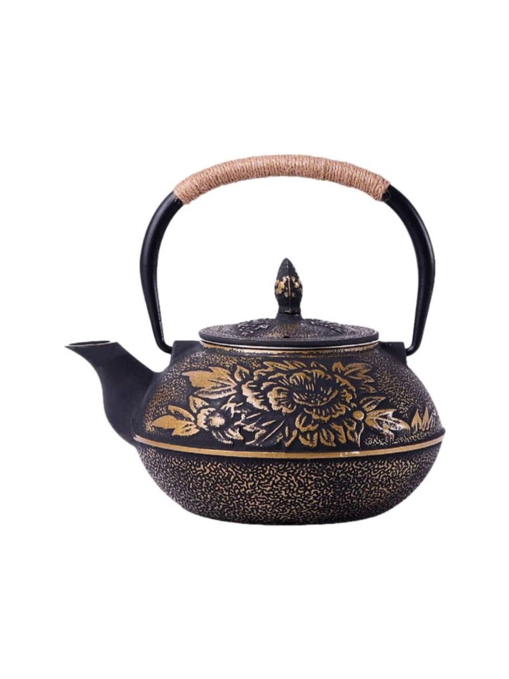 Cast Iron Teapot 30oz Japanese Tea Kettle (Peony) with Infuser.